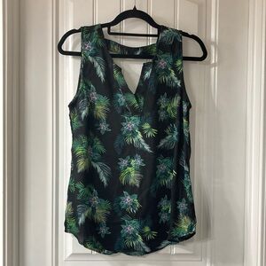 V-necked, Tropical  tank top.